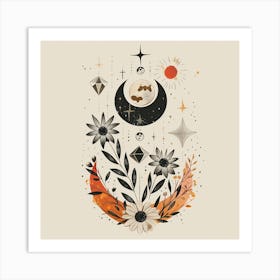 Minimalist Boho Celestial Moon 25 Art Print