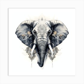 Elephant Series Artjuice By Csaba Fikker 015 Art Print