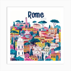 Rome PostCard Artwork 4 Art Print