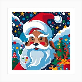 NEON SANTA Art Print