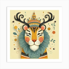 Tiger With Crown Art Print