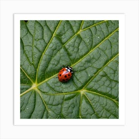 Ladybug on a Leaf Art Print