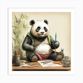 Panda Drawing 2 Art Print