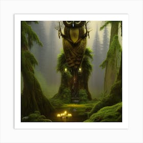 Owl In The Forest Art Print