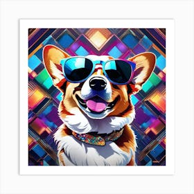 Corgi In Sunglasses 30 Art Print