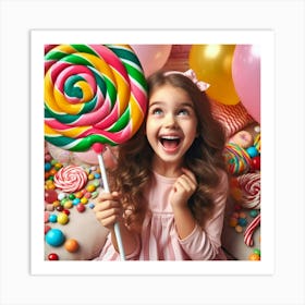 Lollipop Girl Art Print