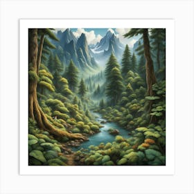 River In The Forest 4 Art Print