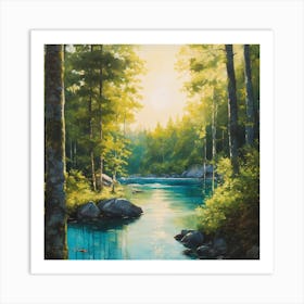 River In The Woods Art Print