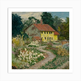 Gustav Klimt Style Farm Garden(1) Art Print