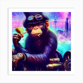 Steampunk Chimp Art Print