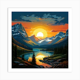 Glacier National Park Sunrise Art Print