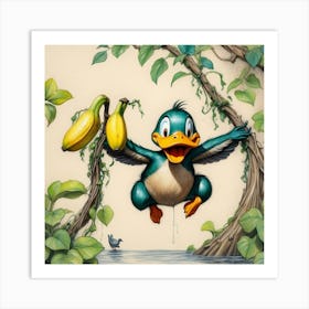 Donald Duck In The Jungle Art Print