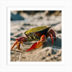 Crab Walking On Sand 1 Art Print