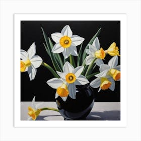 Daffodils In A Vase 6 Art Print