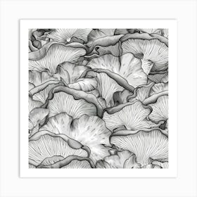 Mushrooms Seamless Pattern Art Print