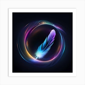 Feather In A Circle Art Print