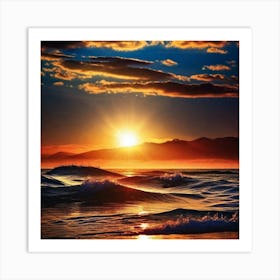 Sunset Over The Ocean 107 Art Print