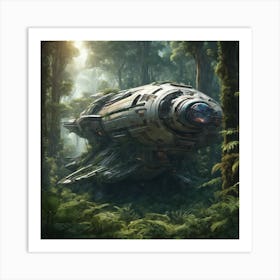 782609 Crashed Spaceship In A Dense Forest, Surrounded By Xl 1024 V1 0 Art Print