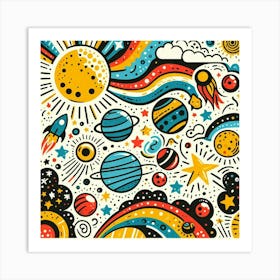 Doodle Space Art Print