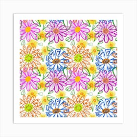 Bloom Flora Pattern Printing Art Print