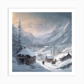 Winter Village 6 Art Print