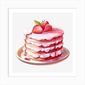 Strawberry Cake 6 Art Print