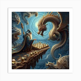 Dragon Chess Art Print