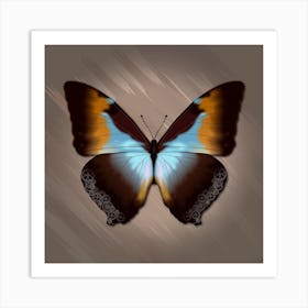 Mechanical Butterfly The Morpho Cisseis Gahua On A Beige Background Art Print