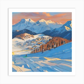 Skiers On The Slopes Art Print