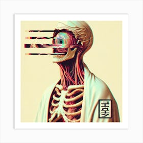 Distorted Skeleton Art Print