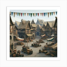 Medieval Village Art Print