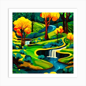 Abstract Landscape Painting Art Print