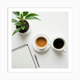 Coffee And Notebook 6 Art Print