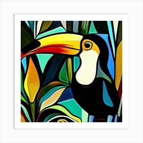 Tucan In Jungle Colorful Art Print