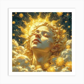 Woman In The Clouds Art Print