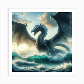 Dragon In The Ocean 1 Art Print