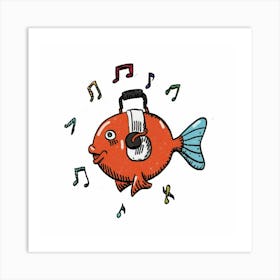 Fish With Music Notes 1 Art Print