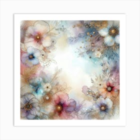 Floral Frame Art Print