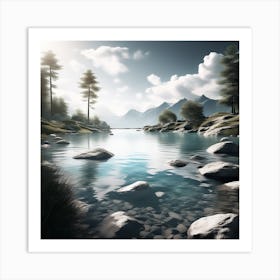 Picture Yourself Standing On The Edge Of A Rugged Cliff Overlooking A Vast Expanse Of Untouched Wil 1 Art Print