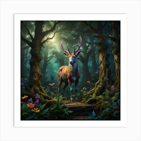 Deer In The Forest 6 Art Print