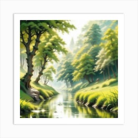 River In The Forest 60 Art Print