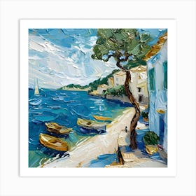 Boats On The Beach Mallorca, Spain Art Print