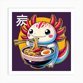 Axolotl Ramen Kawaii Poster