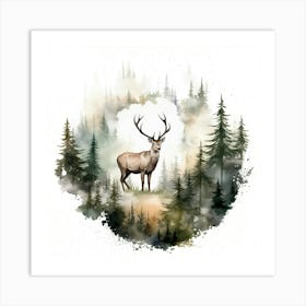 Deer In The Forest Art Print