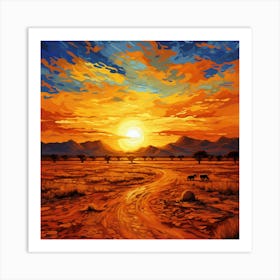 Sunset In The Desert 4 Art Print