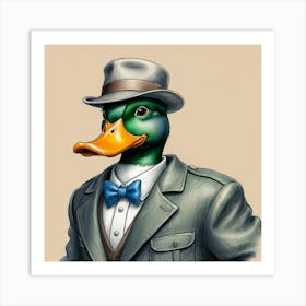 Duck In A Suit 26 Art Print