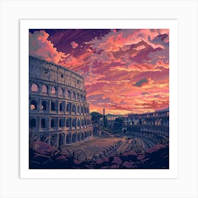 Sunset In Rome Art Print