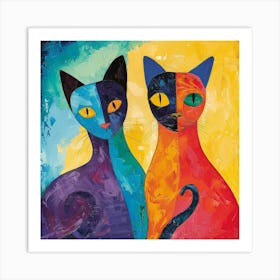 Kisha2849 Burmese Cats Colorful Picasso Style No Negative Space 73b8be7a 1614 47ec B504 Ce4de06ba634 Art Print