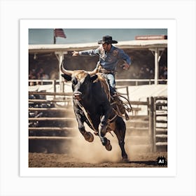 Bucking Bull Art Print