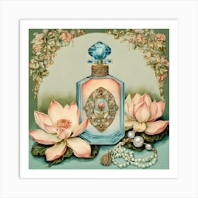 Lotus And Pearls Art Print